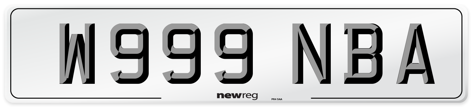 W999 NBA Number Plate from New Reg